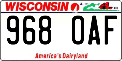 WI license plate 968OAF