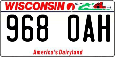 WI license plate 968OAH