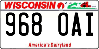 WI license plate 968OAI