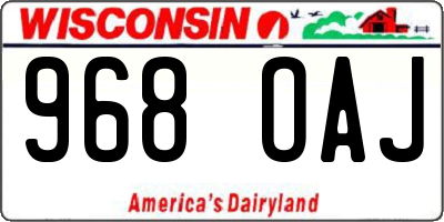 WI license plate 968OAJ