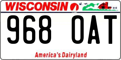 WI license plate 968OAT