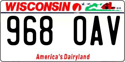 WI license plate 968OAV