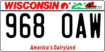 WI license plate 968OAW