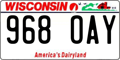 WI license plate 968OAY