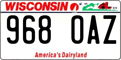 WI license plate 968OAZ