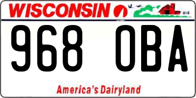 WI license plate 968OBA
