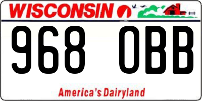 WI license plate 968OBB