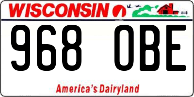 WI license plate 968OBE