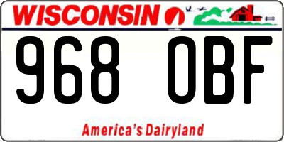 WI license plate 968OBF