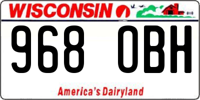 WI license plate 968OBH