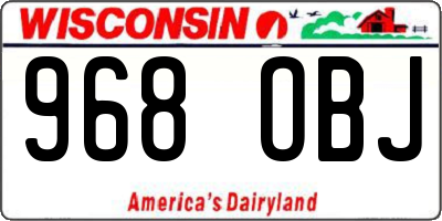 WI license plate 968OBJ