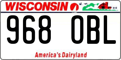 WI license plate 968OBL