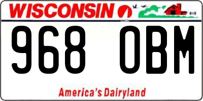 WI license plate 968OBM