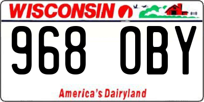 WI license plate 968OBY