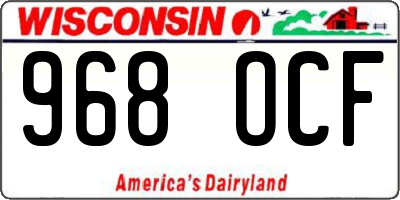 WI license plate 968OCF