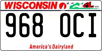 WI license plate 968OCI