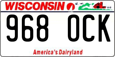 WI license plate 968OCK
