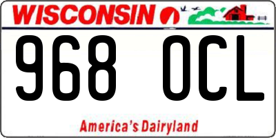 WI license plate 968OCL