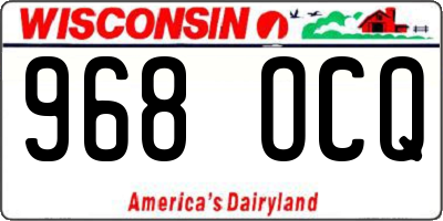 WI license plate 968OCQ