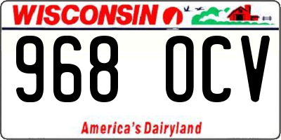 WI license plate 968OCV