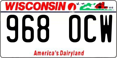 WI license plate 968OCW