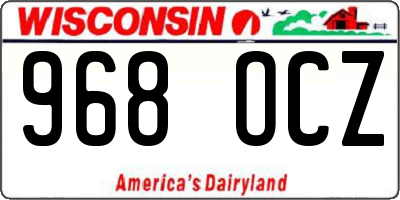 WI license plate 968OCZ