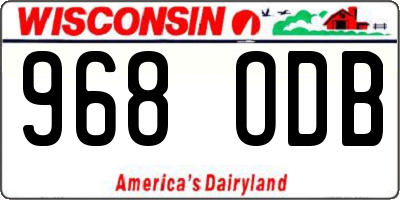 WI license plate 968ODB