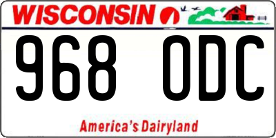 WI license plate 968ODC