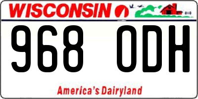 WI license plate 968ODH
