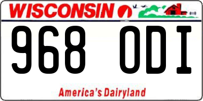 WI license plate 968ODI