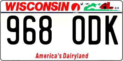 WI license plate 968ODK