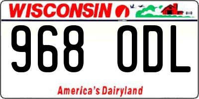 WI license plate 968ODL