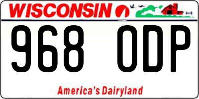 WI license plate 968ODP