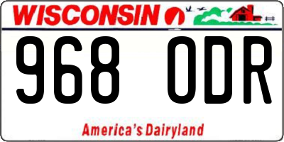 WI license plate 968ODR