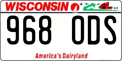 WI license plate 968ODS