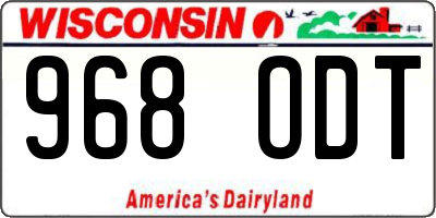 WI license plate 968ODT