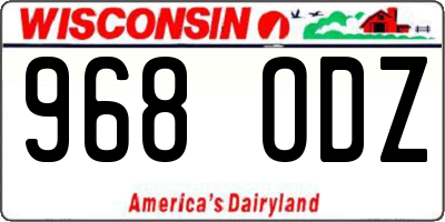 WI license plate 968ODZ