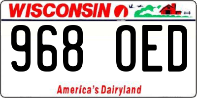 WI license plate 968OED