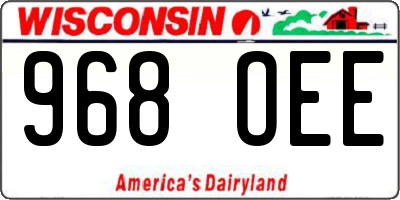 WI license plate 968OEE