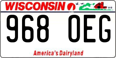 WI license plate 968OEG