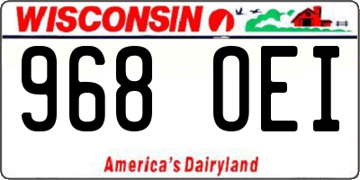 WI license plate 968OEI