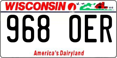 WI license plate 968OER