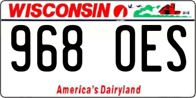 WI license plate 968OES