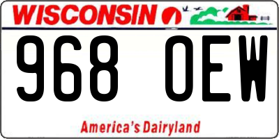 WI license plate 968OEW