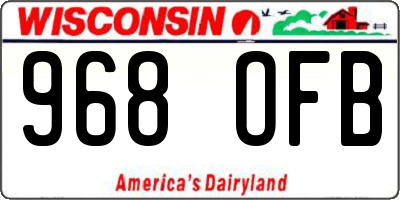 WI license plate 968OFB