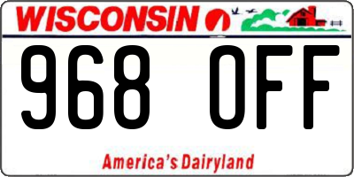 WI license plate 968OFF