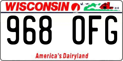 WI license plate 968OFG