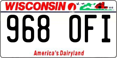 WI license plate 968OFI