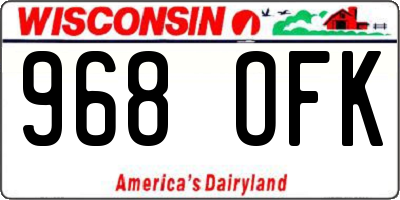 WI license plate 968OFK