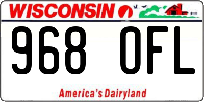 WI license plate 968OFL